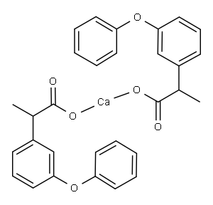 rac-(R*)-2-(3-フェノキシフェニル)プロピオン酸/カルシウム 化学構造式
