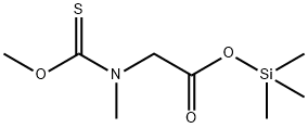 Glycine,  N-(methoxythioxomethyl)-N-methyl-,  trimethylsilyl  ester Struktur