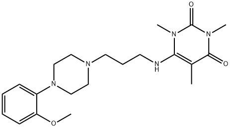 6-[[3-[4-(2-メトキシフェニル)-1-ピペラジニル]プロピル]アミノ]-1,3,5-トリメチルウラシル 化学構造式