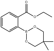 2-(5,5-ジメチル-1,3,2-ジオキサボリナン-2-イル)安息香酸エチル 化学構造式