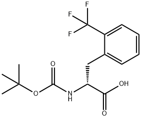 BOC-2-(トリフルオロメチル)-D-フェニルアラニン 化学構造式