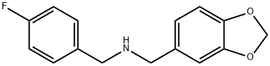 (1,3-ベンゾジオキソール-5-イルメチル)(4-フルオロベンジル)アミン HYDROBROMIDE 化学構造式