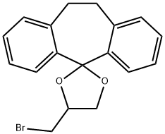 4'-ブロモメチル-10,11-ジヒドロスピロ[5H-ジベンゾ[a,d]シクロヘプテン-5,2'-[1,3]ジオキソラン] 化学構造式