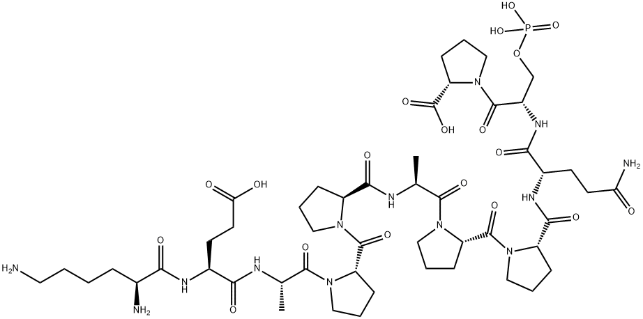 Lys-Glu-Ala-Pro-Pro-Ala-Pro-Pro-Gln-O-ホスホノ-Ser-Pro-OH 化学構造式