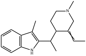 3-Methyl-2-[1-(1-methyl-3-ethylidene-2-piperidinyl)ethyl]-1H-indole Struktur