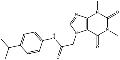 2-(1,3-二甲基-2,6-二氧代-2,3-二氢-1H-嘌呤-7(6H)-基)-N-(4-异丙基苯基)乙酰胺 结构式