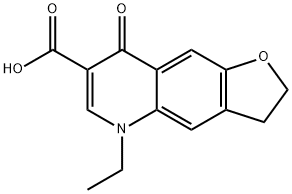 5-エチル-2,3,5,8-テトラヒドロ-8-オキソフロ[2,3-g]キノリン-7-カルボン酸 化学構造式