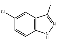 5-クロロ-3-ヨード-1H-インダゾール 化学構造式