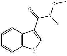 N-メトキシ-N-メチル-1H-インダゾール-3-カルボキサミド 化学構造式