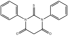 2,3-ジヒドロ-1,3-ジフェニル-2-チオキソ-4,6(1H,5H)-ピリミジンジオン 化学構造式