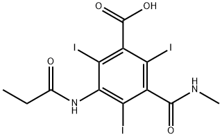 2,4,6-Triiodo-3-(N-methylcarbamoyl)-5-(propionylamino)benzoic acid 结构式