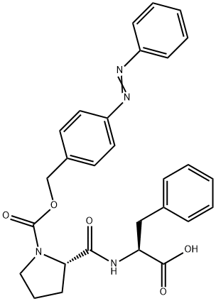 N-[1-[[[4-(フェニルアゾ)フェニル]メトキシ]カルボニル]-L-プロリル]-L-フェニルアラニン 化学構造式