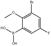 3-溴-5-氟-2-甲氧基苯基硼酸, 352525-85-0, 结构式