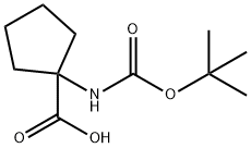 Boc-1-氨基环戊烷羧酸, 35264-09-6, 结构式
