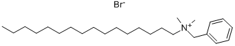N-ヘキサデシル-N,N-ジメチルベンゼンメタンアミニウム·ブロミド 化学構造式