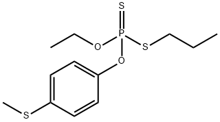 ホスホロジチオ酸O-エチルO-[4-(メチルチオ)フェニル]S-プロピル 化学構造式