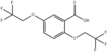 2,5-ビス(2,2,2-トリフルオロエトキシ)安息香酸 化学構造式