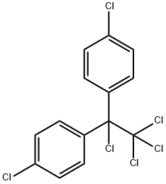 2,2-ビス(p-クロロフェニル)-1,1,1,2-テトラクロロエタン 化学構造式