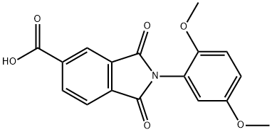 2-(2,5-二甲氧基苯基)-1,3-二氧代-2,3-二氢-1H-异吲哚-5-羧酸 结构式