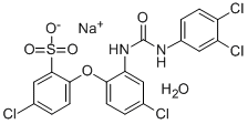 5-クロロ-2-[4-クロロ-2-[3-(3,4-ジクロロフェニル)ウレイド]フェニルオキシ]ベンゼンスルホン酸ナトリウム 化学構造式