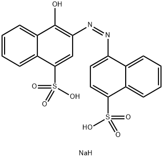 4-羟基-3-(4-磺酸-1-萘偶氮)-1-萘磺酸二钠盐 结构式