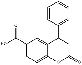 6-カルボキシル-4-フェニル-3,4-ジヒドロクマリン 化学構造式