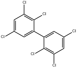 2,2',3,3',5,5'-ヘキサクロロ-1,1'-ビフェニル 化学構造式