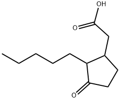 3-オキソ-2-ペンチルシクロペンタン酢酸 化学構造式