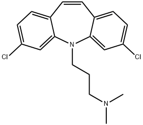 3,7-Dichloro-5-[3-(dimethylamino)propyl]-5H-dibenz[b,f]azepine 结构式