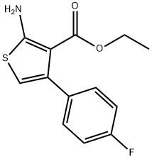 2-アミノ-4-(4-フルオロフェニル)チオフェン-3-カルボン酸エチル 化学構造式