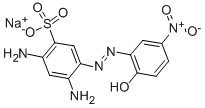2,4-ジアミノ-5-[(2-ヒドロキシ-5-ニトロフェニル)アゾ]ベンゼンスルホン酸ナトリウム 化学構造式