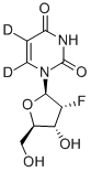 2′-フルオロデオキシウリジン-5,6-D2 化学構造式