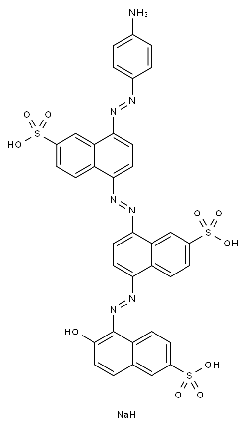 trisodium 8-[[4-[(4-aminophenyl)azo]-6-sulphonatonaphthyl]azo]-5-[(2-hydroxy-6-sulphonatonaphthyl)azo]naphthalene-2-sulphonate 结构式