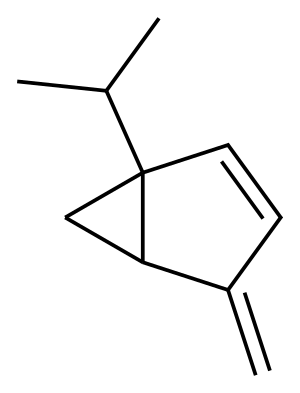 ツジャ-2,4(10)-ジエン 化学構造式