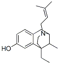 6-エチル-1,2,3,4,5,6-ヘキサヒドロ-11-メチル-3-(3-メチル-2-ブテニル)-2,6-メタノ-3-ベンゾアゾシン-8-オール 化学構造式