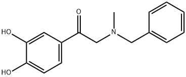 2-(ベンジルメチルアミノ)-3',4'-ジヒドロキシアセトフェノン 化学構造式