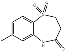 2,3-ジヒドロ-7-メチル-1,5-ベンゾチアゼピン-4(5H)-オン1,1-ジオキシド 化学構造式