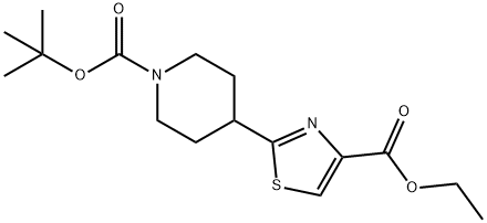 tert-Butyl 4-[4-(ethoxycarbonyl)-1,3-thiazol-2-yl]tetrahydro-1(2H)-pyridinecarboxylate Structure