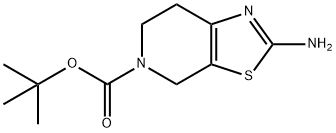 2-氨基-6,7-二氢噻唑并[5,4-C]嘧啶-5(4H)羧酸叔丁酯 结构式