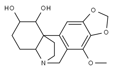 2,3,4,4a-テトラヒドロ-7-メトキシ-1H,6H-5,11b-エタノ[1,3]ジオキソロ[4,5-j]フェナントリジン-1,2-ジオール 化学構造式