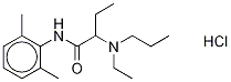 (±)-N-(2,6-dimethylphenyl)-2-(ethylpropylamino)butyramide monohydrochloride 结构式