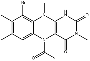 Benzo[g]pteridine-2,4(1H,3H)-dione,  5-acetyl-9-bromo-5,10-dihydro-3,7,8,10-tetramethyl- Structure