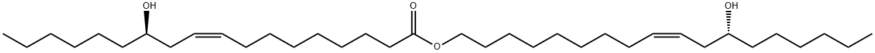 (9Z,12R)-12-ヒドロキシ-9-オクタデセン酸(9Z,12R)-12-ヒドロキシ-9-オクタデセニル 化学構造式
