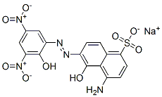 sodium 4-amino-5-hydroxy-6-[(2-hydroxy-3,5-dinitrophenyl)azo]naphthalene-1-sulphonate Structure