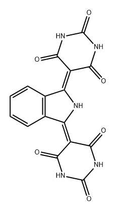 5,5'-[1,3-ジヒドロ-2H-イソインドール-1,3-ジイリデン]ビス[ピリミジン-2,4,6(1H,3H,5H)-トリオン] 化学構造式