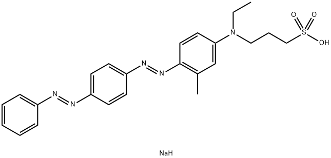 sodium 3-[ethyl[3-methyl-4-[[4-(phenylazo)phenyl]azo]phenyl]amino]propanesulphonate Structure