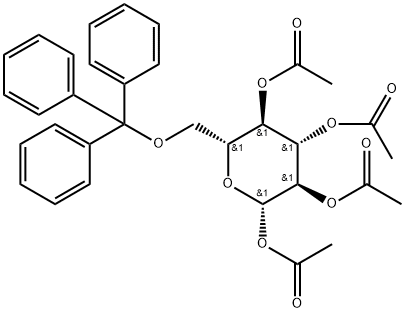 1,2,3,4-O-四乙酰基-6-O-三苯甲基-BETA-D-吡喃葡萄糖 结构式