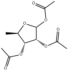 tri-O-acetyl-5-deoxy-D-ribofuranose Struktur