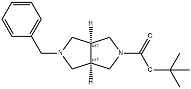 CIS-5-ベンジル-2-BOC-ヘキサヒドロピロロ[3,4-C]ピロール 化学構造式