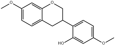 2-(3,4-ジヒドロ-7-メトキシ-2H-1-ベンゾピラン-3-イル)-5-メトキシフェノール 化学構造式